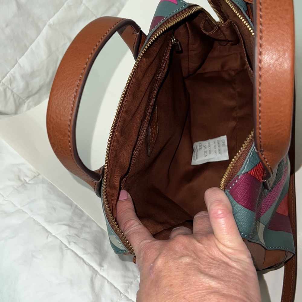 Fossil Multicolored Satchel With Crossbody Strap - image 3